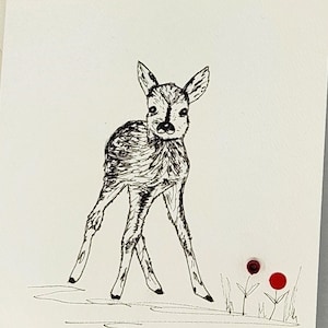 Carte vierge Bambi, carte écologique, carte durable, fait main, carte originale, carte animal, carte d'anniversaire écologique, carte écologique, personnalisation