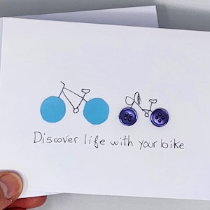 Carte écologique, carte upcyclée, durable, carte de voeux, fait main, carte d'anniversaire, vélo, carte recyclée, zéro déchet, carte personnalisée