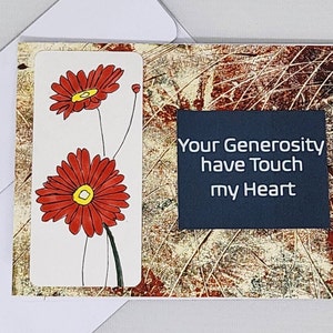 Carte de remerciement, carte faite main, grand merci, carte du meilleur ami, carte de soutien, carte florale, carte de remerciement, pour un ami, blanc à l'intérieur