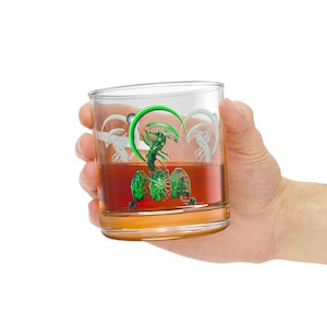 Alien Xenomorph Rocks Glass, Space Lover Gift, Sci-Fi Home Decor, 10oz Whiskey Glass, UFO Enthusiast Present