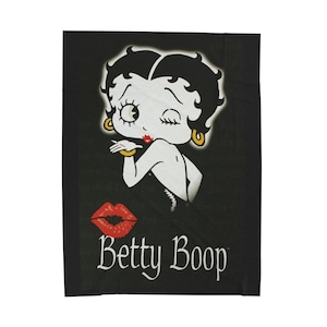 Velveteen Plush Blanket, Betty Boop Fans And Lovers, Cozy Throw Blanket, Bedroom Decor, Cartoon Character Gift, Super Soft Comfort Blanket