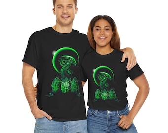 Xenomorph Delight: T-Shirt Black or Navy Blue Color with Alien Movie-Inspired Design Unisex Men Women