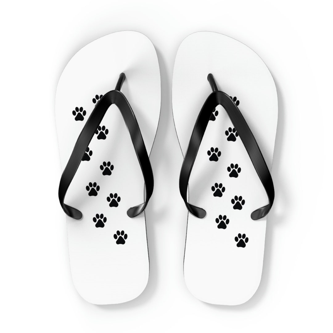 Paw Print Flip Flops Etsy