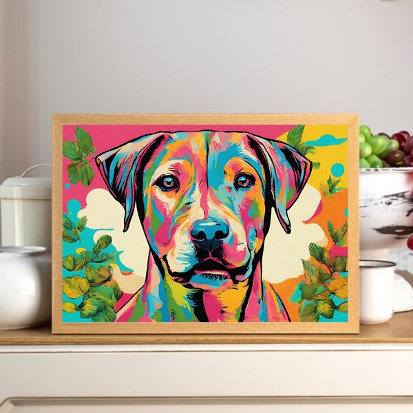 Graffiti Dog Pop Wall Art , Home wall decor, Dog Lover Poster Print Art, Graffiti Poster, Digital Download, Canvas Pop Art Painting Print