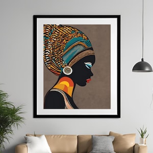 African Woman Print, Contemporary Digital Printable Wall Art, Ethnic Wall Decor, Black Woman Art, Abstract Woman Art, African Wall Art