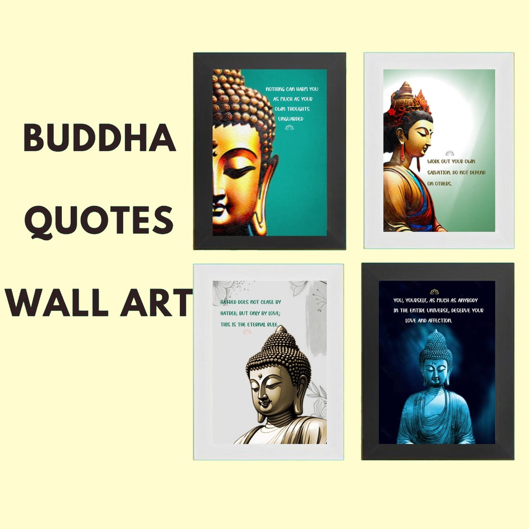Buddha Quotes Wall Art Set 4 home Posterhigh Kwality Etsy
