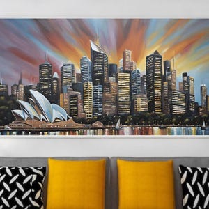 Sydney Opera House Travel Wall Art, Crown City Poster & Opera House Oil Painting, Australia Travel Print, Digital Sydney Wall Art Decor