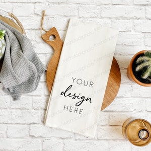 Tea Towel Mockup, Kitchen Towel Mockup, Tea Towel, Flour Sack, Flour Sack Mockup, Tea Towel Flat Lay, White Towel Mockup,