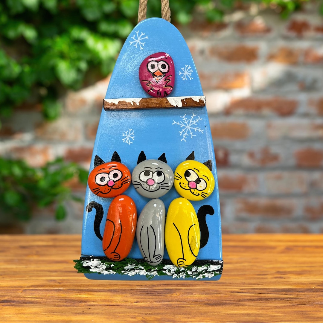 Cute Cats Wall Decor Handmade Wall Hanging Decor Handcrafted Etsy