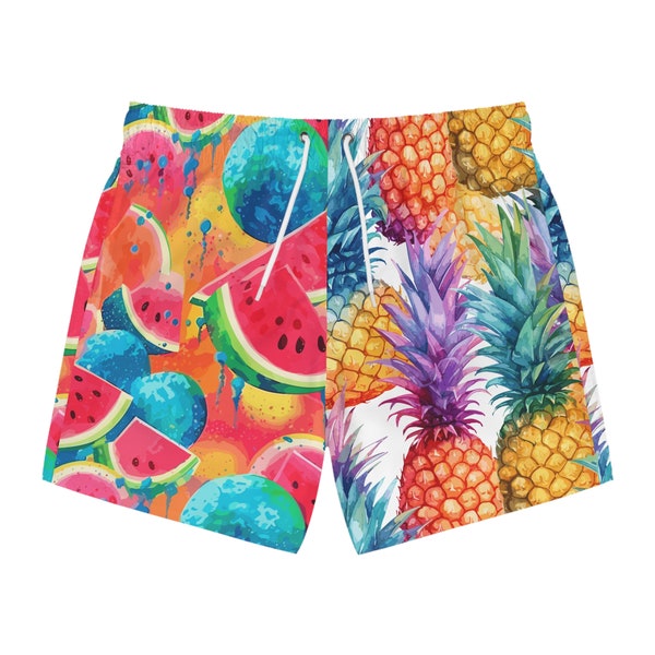 Tropical Paradise Badehose! Erfrischendes Wassermelonen-Ananas-Muster für ultimativen Spaß in der Sonne! Hol dir jetzt deine! Heben Sie sich von der Masse ab!