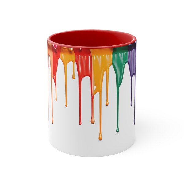 Vibrant Dripping Paint Coffee Mug: Add Colorful Excitement to Your Mornings! Grab Yours Today and Sip in Style!