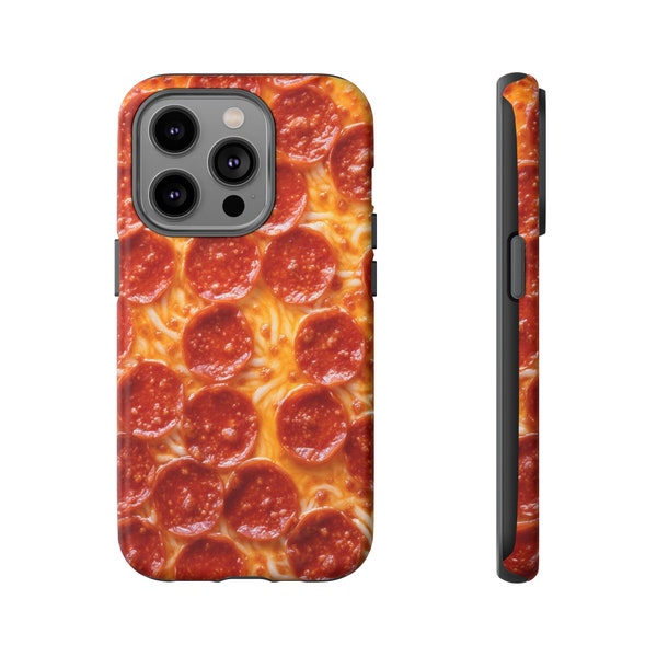 Pepperoni Pizza iPhone Case - Delicious Foodie Design, Trendy Pizza Lover Gift - Pizza Slice Pattern, Protective Case for iPhone Tough Cases
