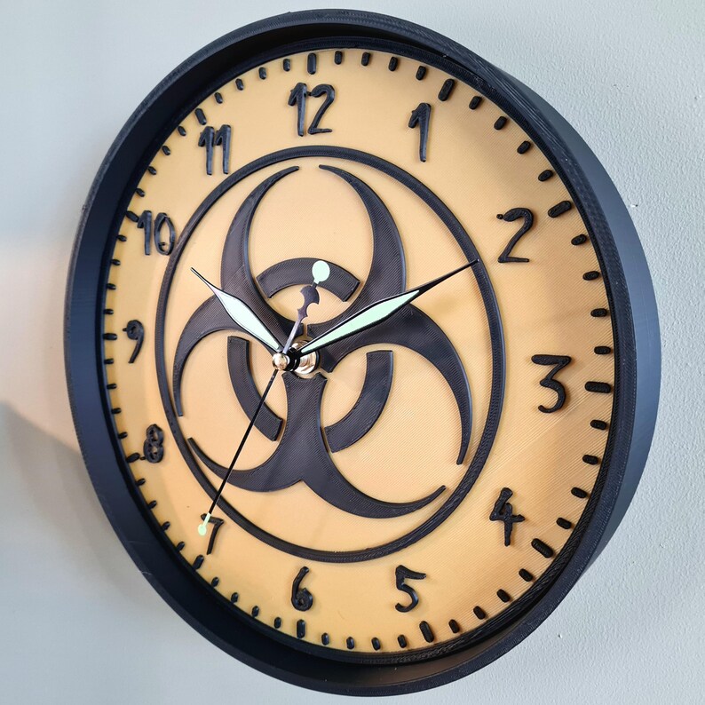 Biohazard Clock Biohazard Symbol Wall Clock - Dodge Designs 3D Print - Etsy