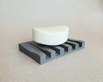 Slate Grey Concrete Soap Dish, Jesmonite Tray, Grey Bathroom Accessory