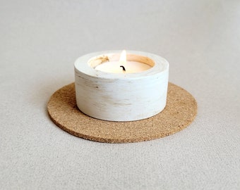 Brown Coffee Marble Tealight Holders, Concrete Jesmonite Candle Holder, Beige White Minimal Home Decor,