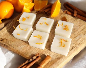 Cinnamon & Orange Soy Wax Melts, Scented Vegan Wax Melts, 70g Pack, Eco-friendly Gift, Christmas Wax Melts