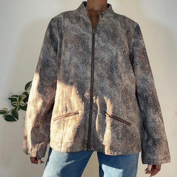 Y2k snake print jacket size - image 2