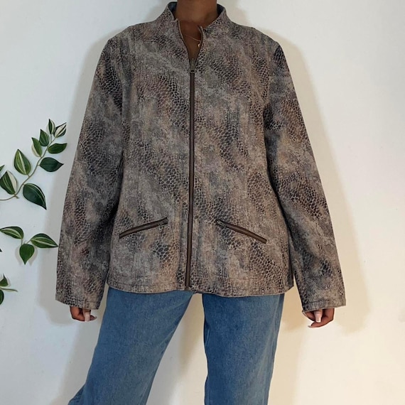 Y2k snake print jacket size - image 1