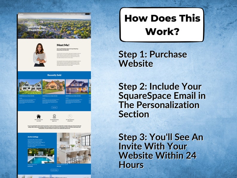 Squarespace Template for Real Estate Agents & Realtors Etsy