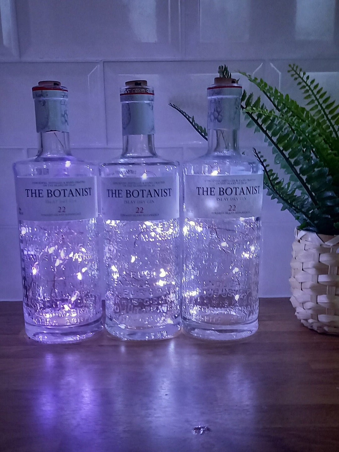Botanical Gin Light up Bottle Light up Gin Bottle Upcycled Etsy