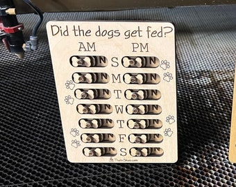 dog feeder reminder helps prevent over feeding with simple to use week am pm sign wall mount or desk or countertop with included brace