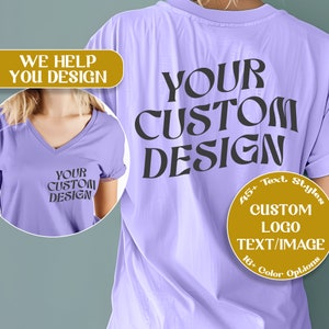 Custom Bella Canvas V-neck, Customizable V-neck,  Custom V-Neck Shirts, Custom Logo, Custom Design, Custom Shirt, Personalized Shirt, Photo