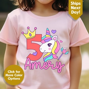 Custom Unicorn Birthday Kid Shirt, Custom Unicorn Shirt, Unicorn Birthday Shirt, Unicorn Kid Shirt, Custom Birthday Shirt, Birthday Party