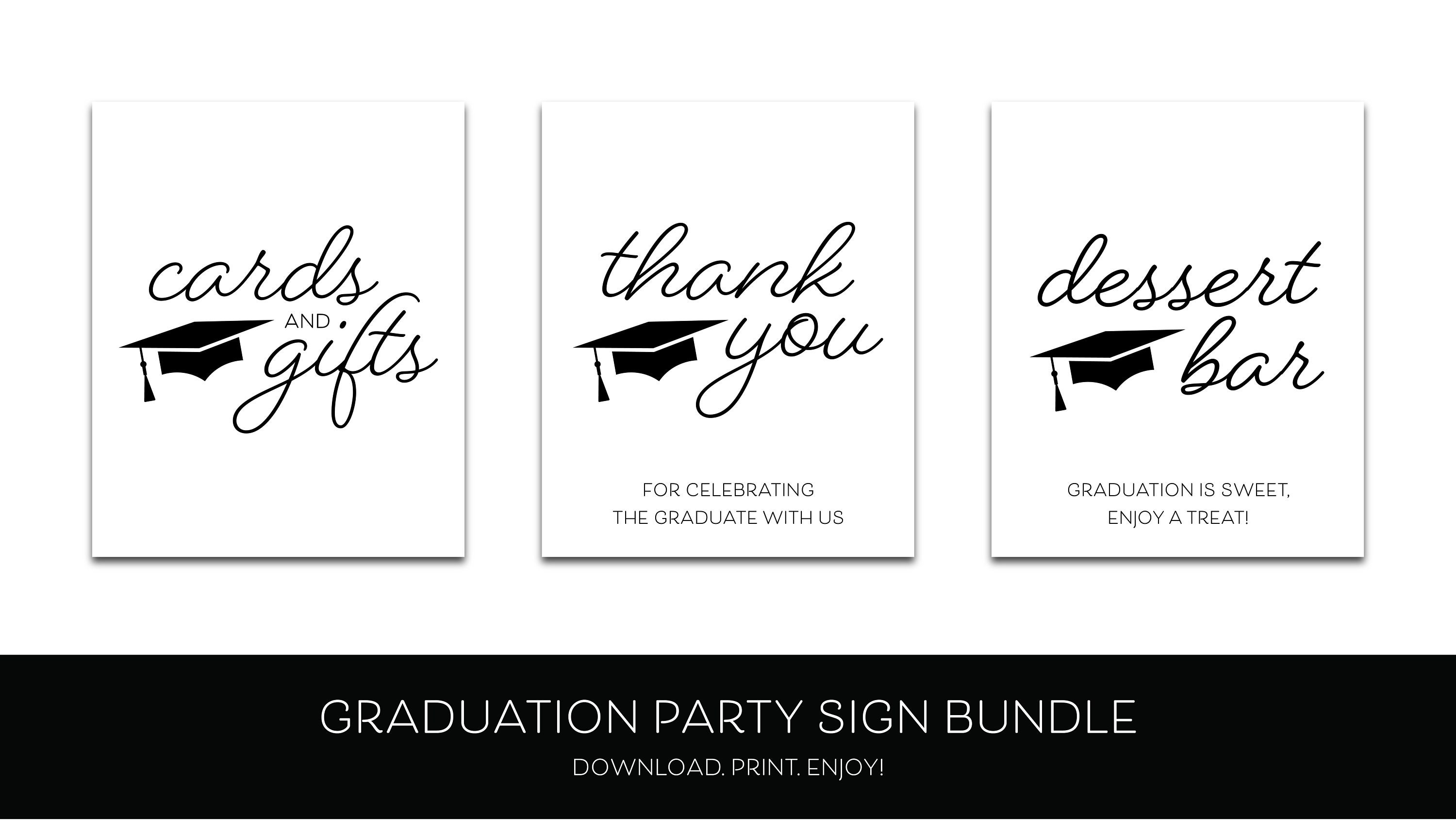 Graduation Party Printable Bundle, Printable Graduation Signs, Elevate