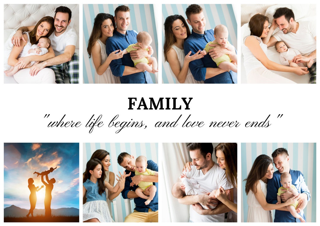 Personalised Family Photo Collage Photo Print Mothers Day Present ...