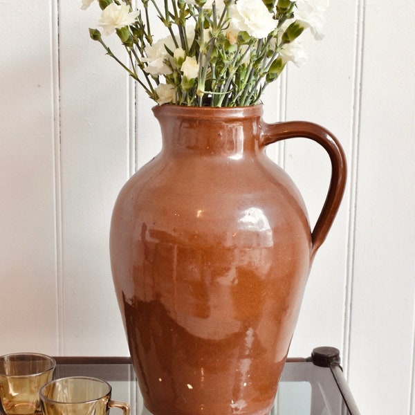 Grand vase cruche grès marron « EDGARD »