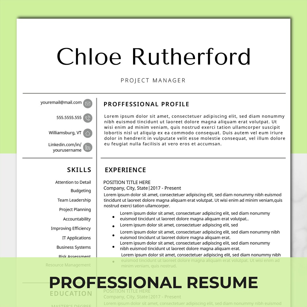 Creative Resume Template for Professionals, Eye-catching Design, Land ...