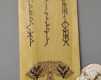 Elder Futhark & Tree of Life Plaque