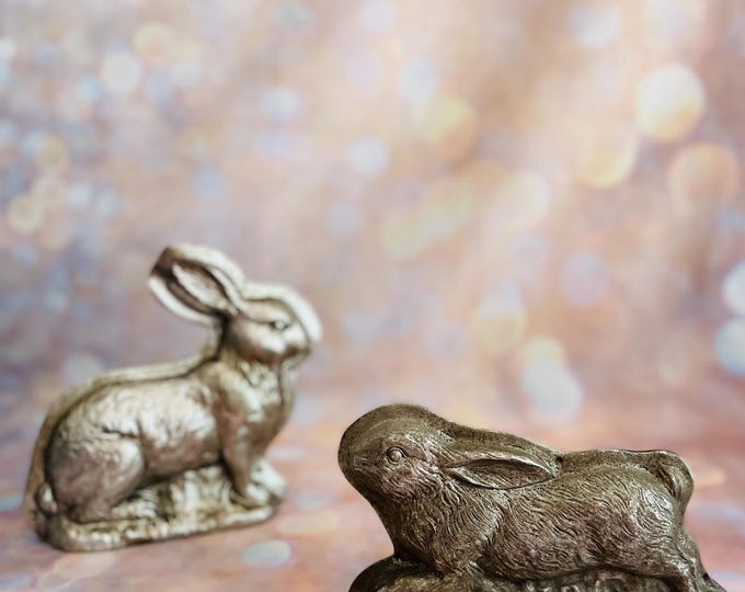 Sadter Rabbit Tin Vintage Easter Bunny Tin Reproduction Silver Mold Spring Decor Easter ...