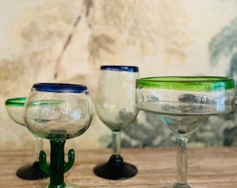 mix match cactus margarita coupe wine cocktail glass set of 4