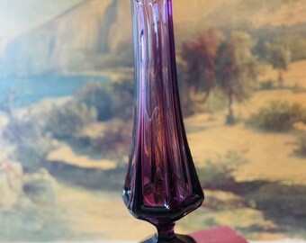 mid century swung vase purple viking amethyst column collectible vase