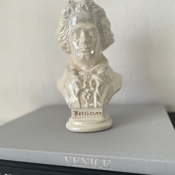 Vintage Beethoven Bust Iridescent Ceramic