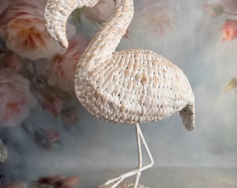wicker flamingo beach house decor Palm Beach style