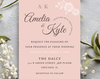 Printable Wedding Invitation Templates, DIY Wedding Invitation Templates, Adobe Wedding ...