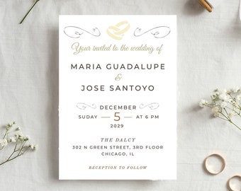 Printable Wedding Invitation Templates, DIY Wedding Invitation Templates, Adobe Wedding ...