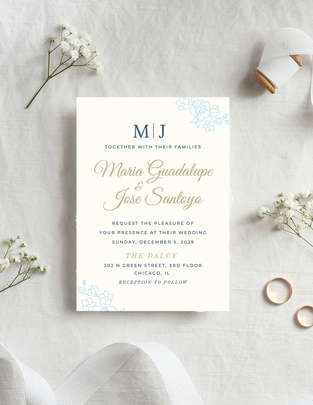Printable Wedding Invitation Templates, DIY Wedding Invitation Templates, Adobe Wedding ...