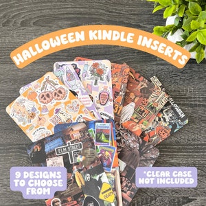 Halloween Kindle Insert Spooky Cardstock Designs for Clear Case Covers Colorsoft Paperwhite Halloween E‑Reader Decor