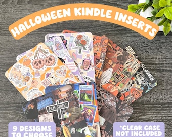 Halloween Kindle Insert Spooky Cardstock Designs for Clear Case Covers Colorsoft Paperwhite Halloween E‑Reader Decor