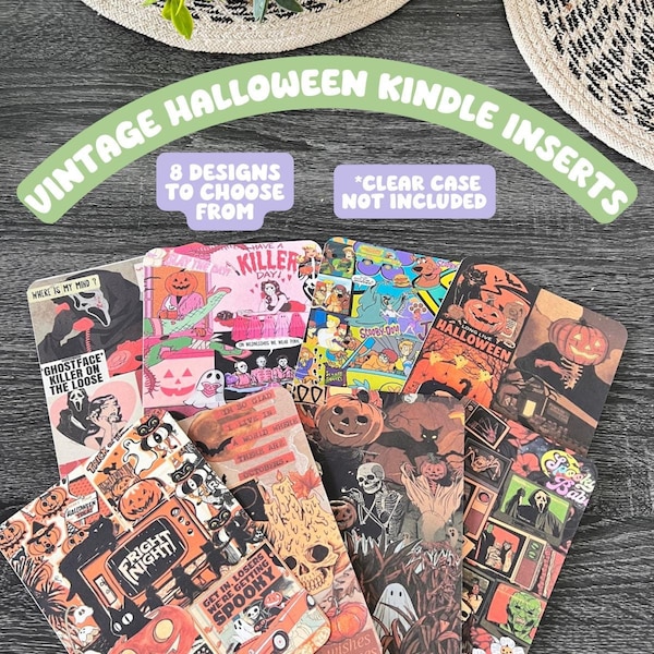 Inserto de Kindle de Halloween vintage Insertos de Kindle espeluznantes Accesorio para Kindle Kindle Paperwhite Adhesivo para Kindle Inserto de funda para Kindle para funda transparente