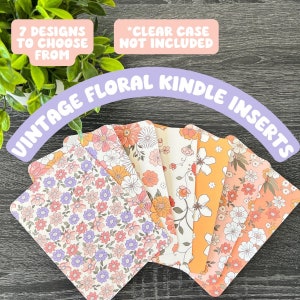 Kindle Insert|Kindler Inserts|Kindle Accessory|Kindle Paperwhite|Kindle Sleeve|Floral Kindle Insert|Kindle Case|Kindle Clear Case|Kindle