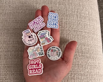 Bookworm Stickers Mini Water‑Resistant Vinyl Decals Cute Book Lover Stickers for Laptop Kindle Journal & Scrapbook