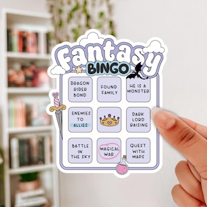 Fantasy Bingo Sticker|Cute Funny Bookish Sticker|Fantasy Dragon Book Sticker|Book Club Sticker|Book Lovers Sticker|Kindle Sticker|Sticker|