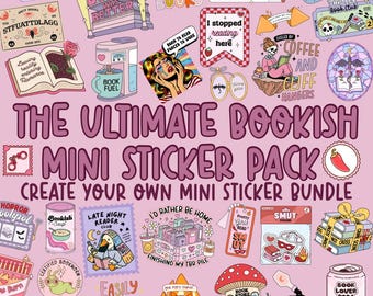 Bookish Bookworm Mini Stickers Create Your Own Sticker Pack Tiny 1 Inch Stickers Book Lover Book Club Stickers Book Genre Book Trope Sticker