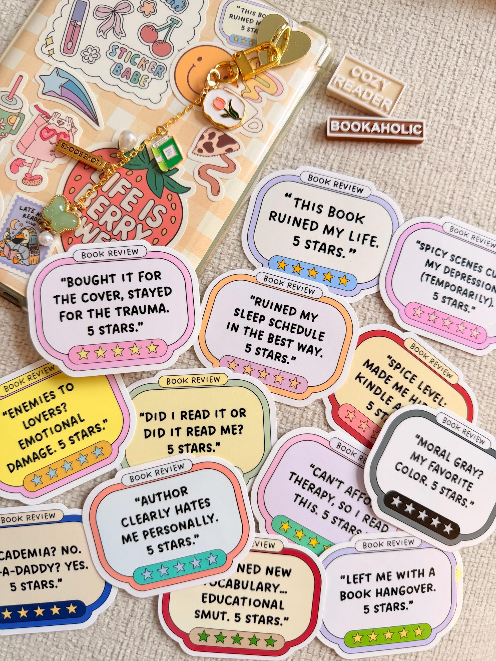Funny Bookish Stickers Book Sticker Pack Slow Burn Sticker Enemies to ...
