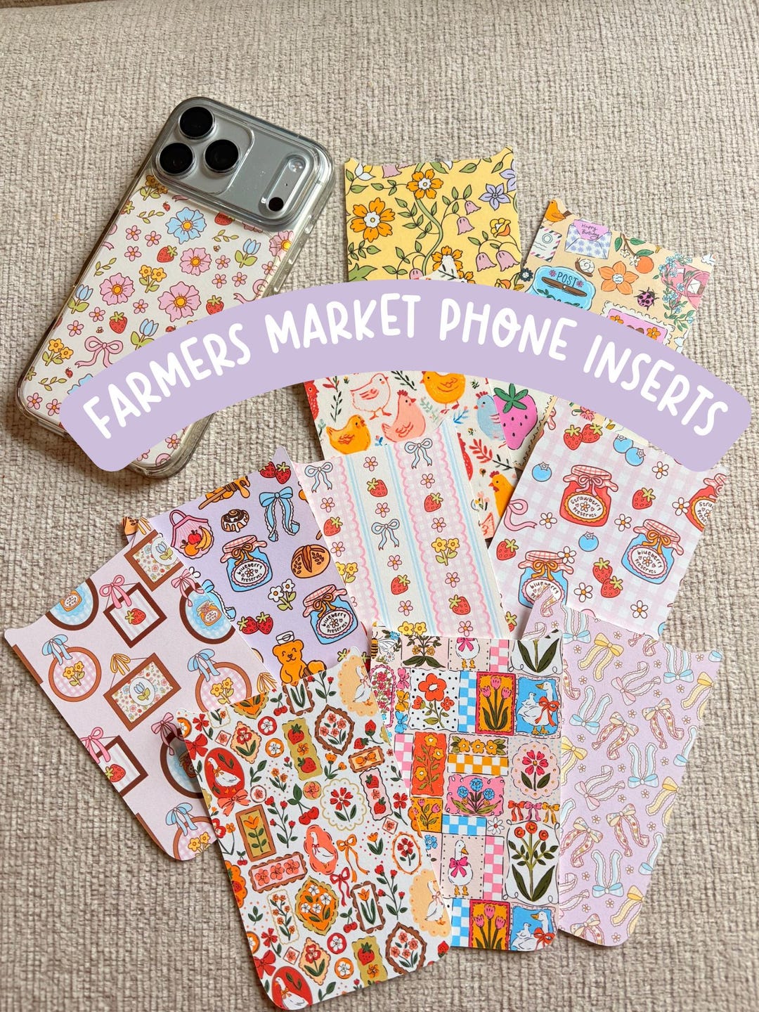 Phone Case Insert Tcottagecore Phone Case Inserts Decorative Cardstock for Clear Case ...