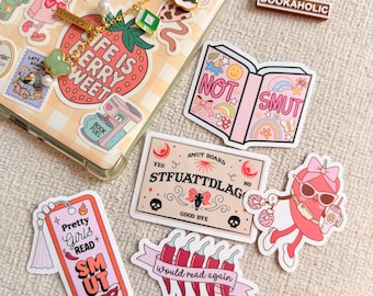 Smut Bookish Stamp Sticker Spicy Romance Kindle Sticker Book Lover Sticker Sticker for Book Lover Bookworm Sticker E‑Reader Sticker